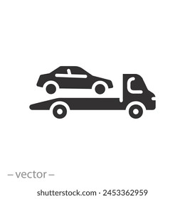 no parking any time icon, tow away zone concept, car tow, flat symbol on white background - vector illustration