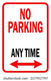 no parking any time sign, no parking sign, no parking with arrow, vector ilustration