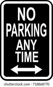 No parking at any time warning sign