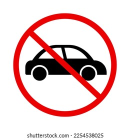 No parking area icon. Strictly no parking. Vector.