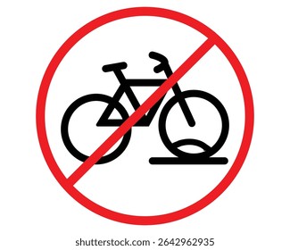 sem bicicleta de estacionamento em círculo vermelho