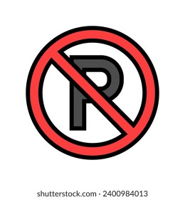 no parking color icon vector. no parking sign. isolated symbol illustration