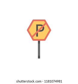 No parking colored icon. Element of road signs and junctions icon for mobile concept and web apps. Colored No parking can be used for web and mobile on white bakgorund