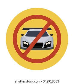 No Parking Colored Vector Illustration 