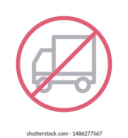 no parking colour line vector icon