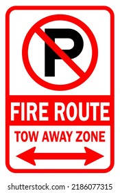 no parking fire zone - fire route - parking sign