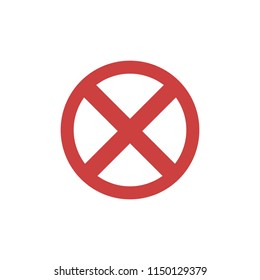 No parking flat icon, vector sign, colorful pictogram isolated on white. Prohibiting sign symbol, logo illustration. Flat style design