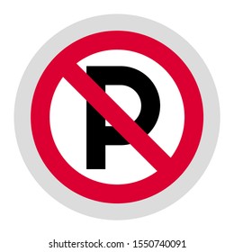 No parking forbidden sign, modern round sticker