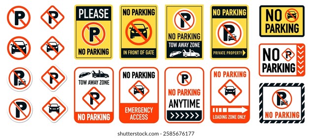 No Parking in front of gate, sign vector