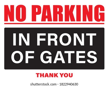 No Parking Front Gates Stock Vector (Royalty Free) 1822940630 ...