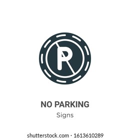 No parking glyph icon vector on white background. Flat vector no parking icon symbol sign from modern signs collection for mobile concept and web apps design.