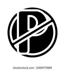 no parking glyph icon vector. no parking sign. isolated symbol illustration