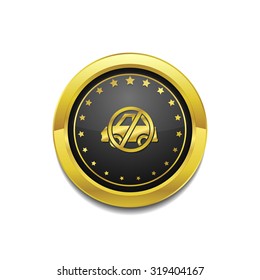 No Parking Golden Vector Icon Design