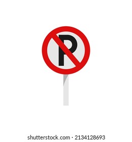 No Parking Icon Design Template Illustration Stock Vector (Royalty Free ...