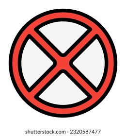 No parking icon in filled line style, use for website mobile app presentation