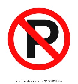 No parking icon isolated on white.