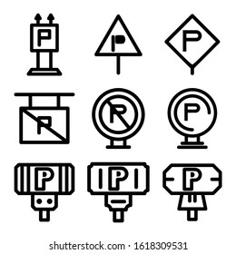 no parking icon isolated sign symbol vector illustration - Collection of high quality black style vector icons
