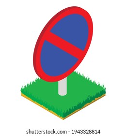 No parking icon. Isometric illustration of no parking vector icon for web