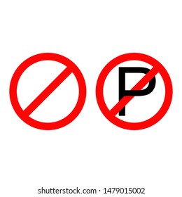 
No Parking icon. Not Allowed icon. flat illustration of Not Allowed vector icon for web, Simpla icon illustration.  
