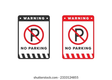 No parking icon sign vector design red color