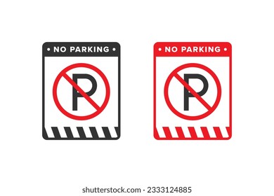 Kein Parksymbol, Vektordesign, rot
