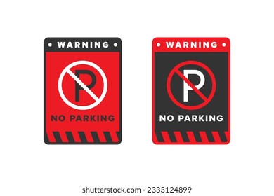 No parking icon sign vector design red color