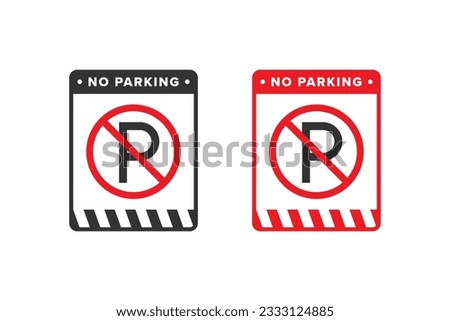 No parking icon sign vector design red color