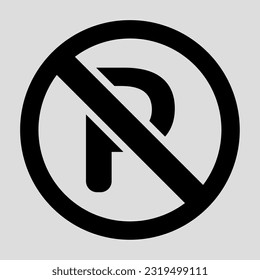 No parking icon in solid style, use for website mobile app presentation
