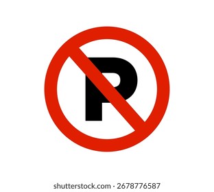 No parking icon symbol vector design and illustration.

