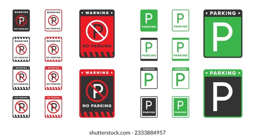 Kein Parkplatz und Parksymbol, Vektorgrafik