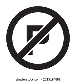 no parking icon vector design template in black color isolated sign on white background