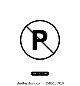 No Parking Icon Vector - Sign or Symbol