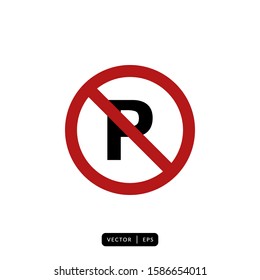No Parking Icon Vector - Sign or Symbol