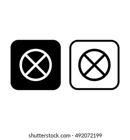 No parking icon vector sign. Black and white
