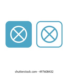 No parking icon vector sign. White and blue