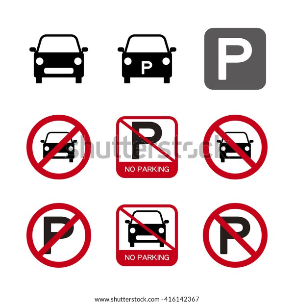 NO Parking icon.Vector\
illustrator. 