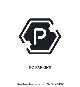 no parking isolated icon. simple element illustration from signs concept icons. no parking editable logo sign symbol design on white background. can be use for web and mobile