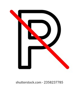 No parking line icon. Vector graphics