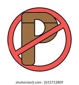 no parking line icon vector. no parking sign. isolated symbol illustration