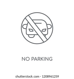 No parking linear icon. No parking concept stroke symbol design. Thin graphic elements vector illustration, outline pattern on a white background, eps 10.