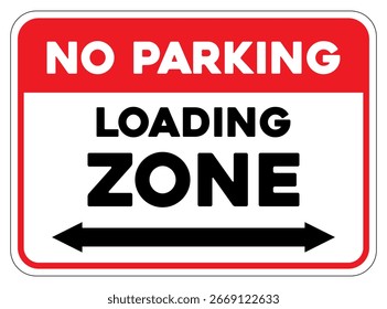 No hay estacionamiento Zona de carga señal de tráfico aislado sobre fondo blanco