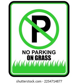 No Parking On Grass, sign vector