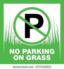 No Parking On Grass, sign vector