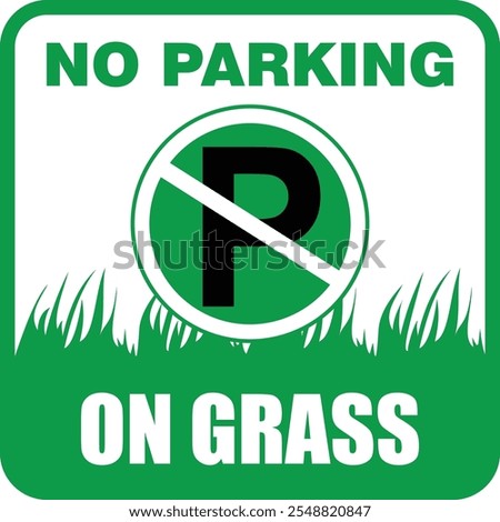 No Parking On Grass, sign vector