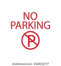 Kein Parkplatz auf rotem Hintergrund.