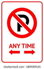 No Parking prohibition sign, modern label, ready to print, vector illustration 10eps