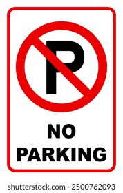 No parking red sign Vector ilustration, Parking Not allowed symbol,  Noparking sign isolated, No parking symbol vector. traffic sign isolated, Road sign eps.