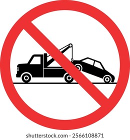 No parking road sign. Tow away zone. Forbidden signs and symbols.