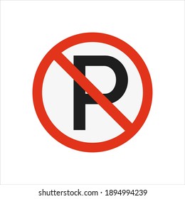 No Parking Road Traffic Sign Isolated Vector