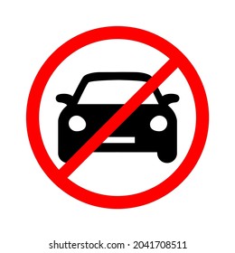 No parking road warning sign. Vector illustration